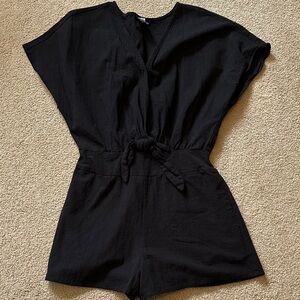 Sweet Claire Black V-Neck Romper